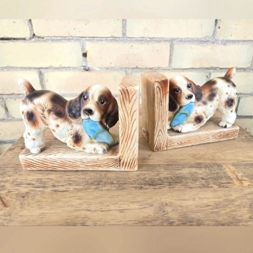 Vintage Spaniel Ceramic Bookends - Picture 1 of 7